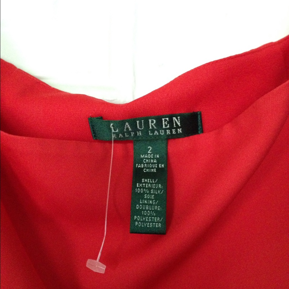 Ralph Lauren Red Silk Ruffle Skirt - Picture 6 of 15